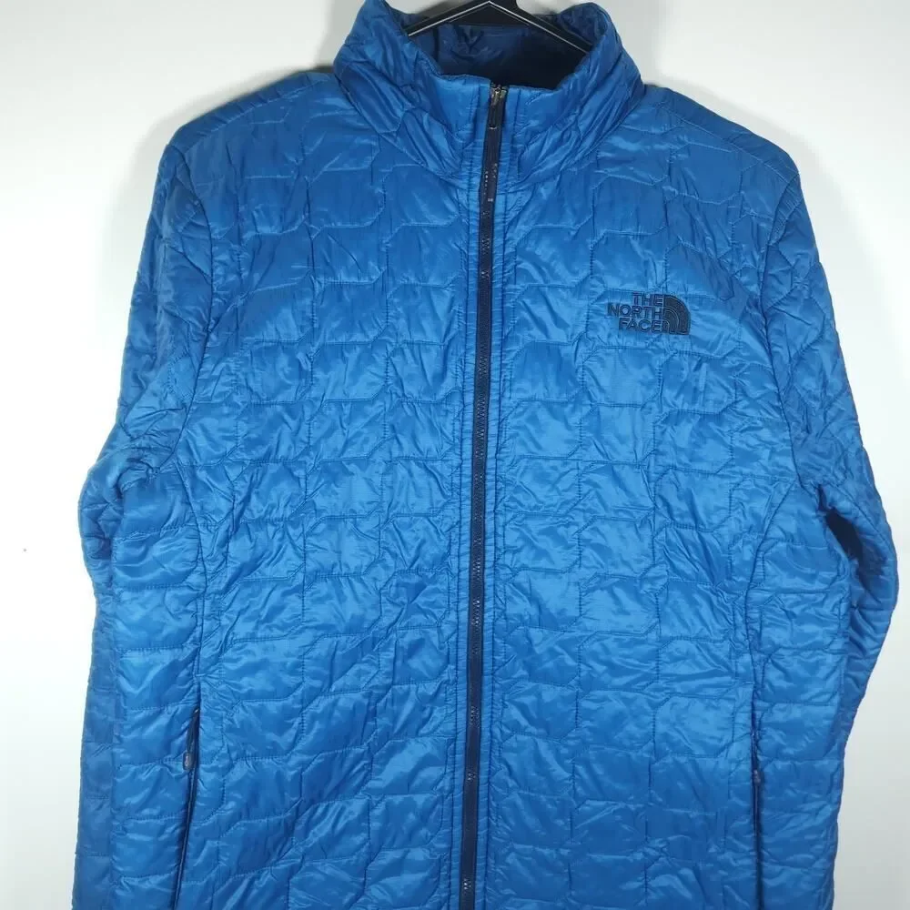 The North Face Men's ThermoBall Sz S Blue Lightweight Full Zip Puffer Jacket